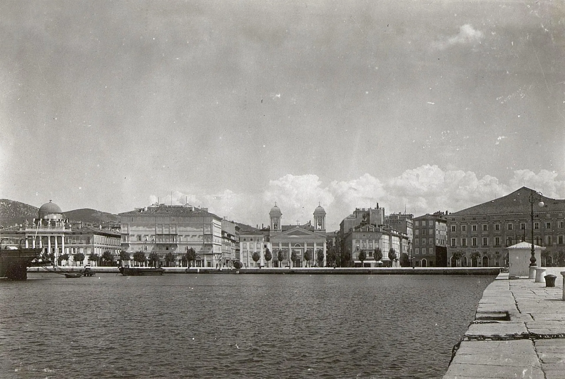 Rive of Trieste from the Molo Audace – Historical Panoramic Photo