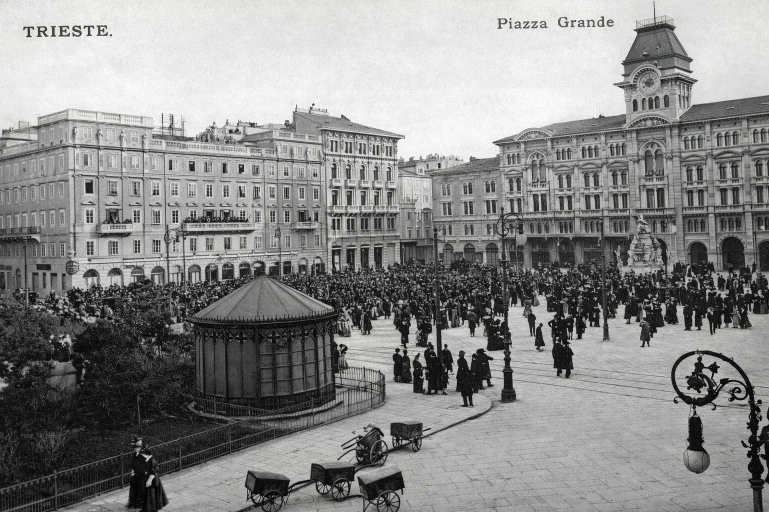Historic Postcard of Piazza Grande in Trieste Early 1900s