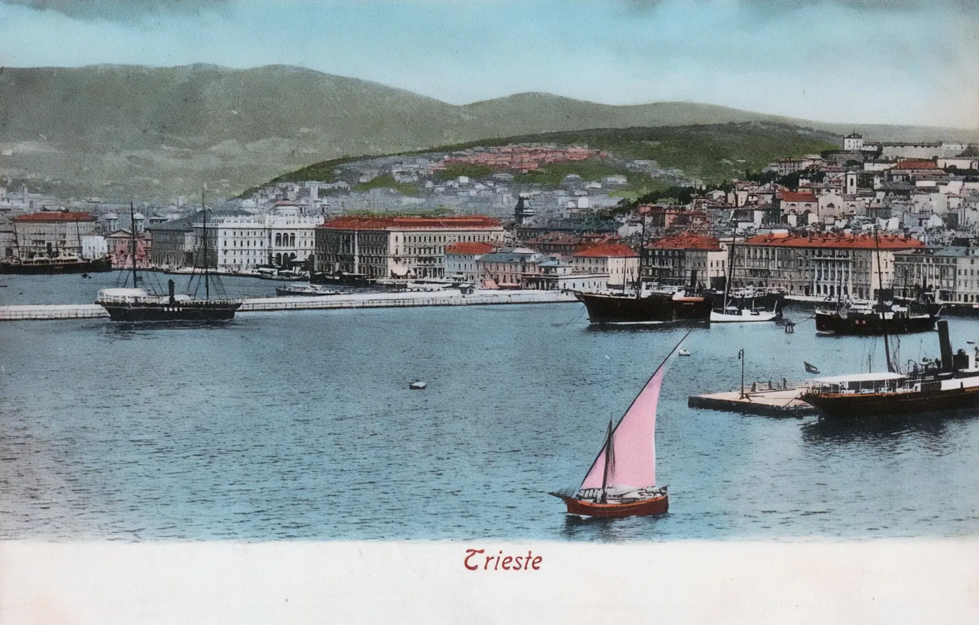 Hand-Colored Postcard of the Rive