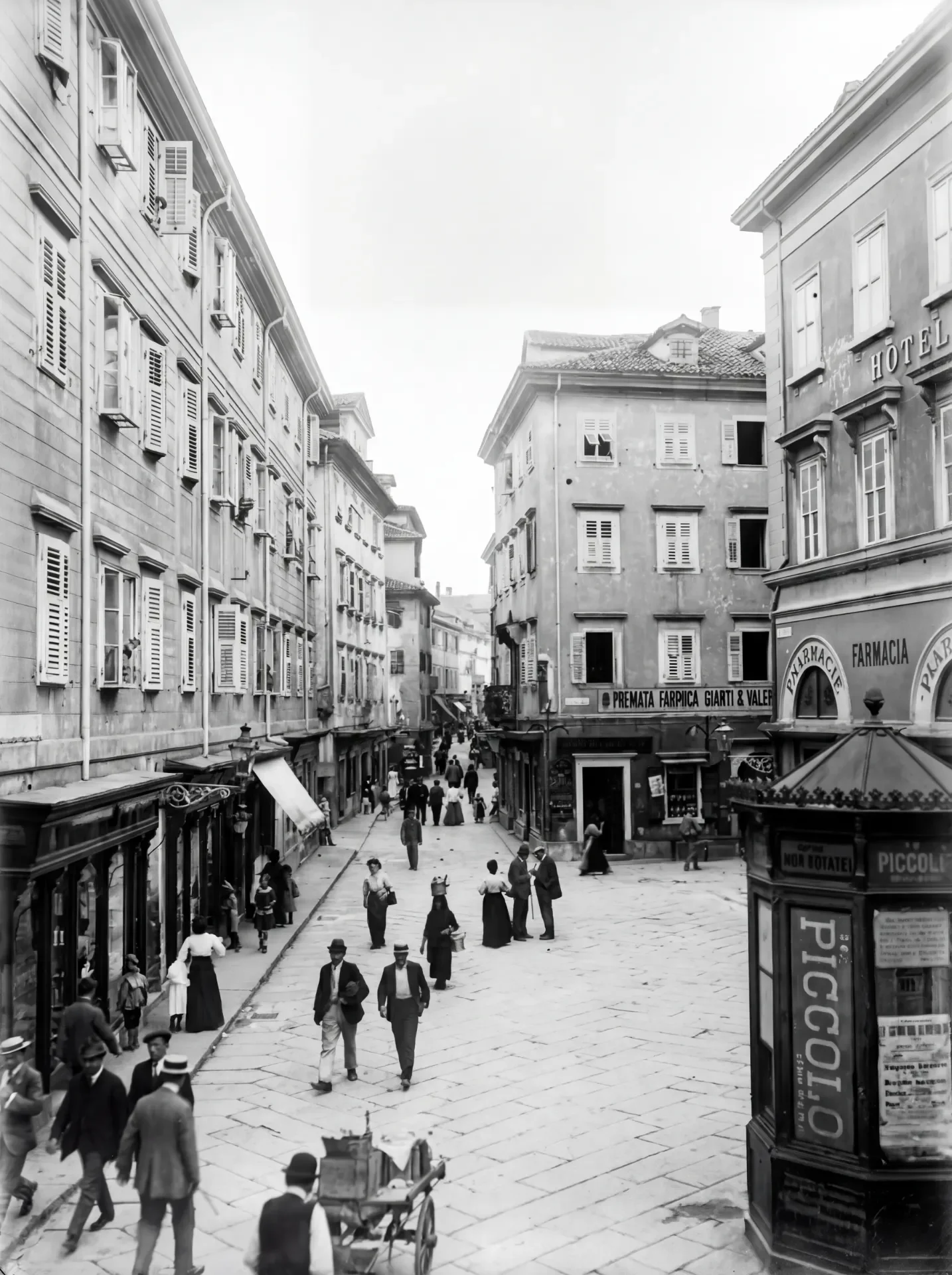 Daily Life and Commerce in Via del Pesce Trieste