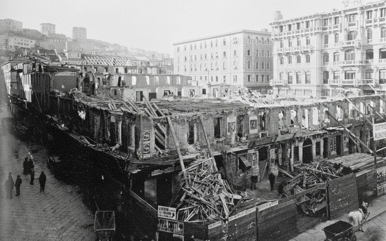 Demolition of an entire block to make way for the new palazzo della RAS