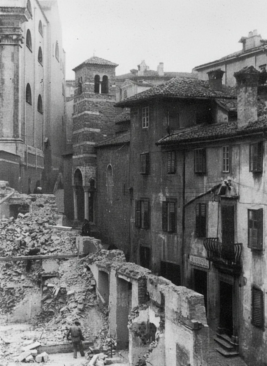 Demolitions on Via Santa Maria Maggiore, 1939 – Church of San Silvestro