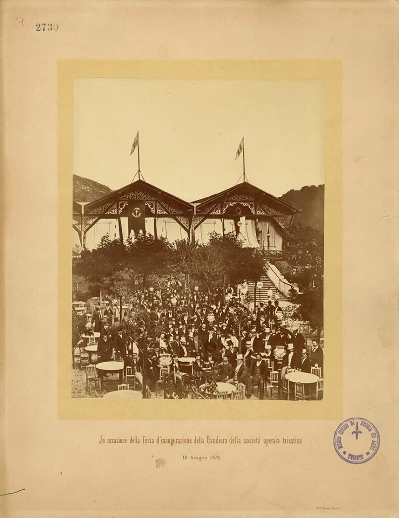 Inauguration of the Workers' Society Flag in Trieste, 1870