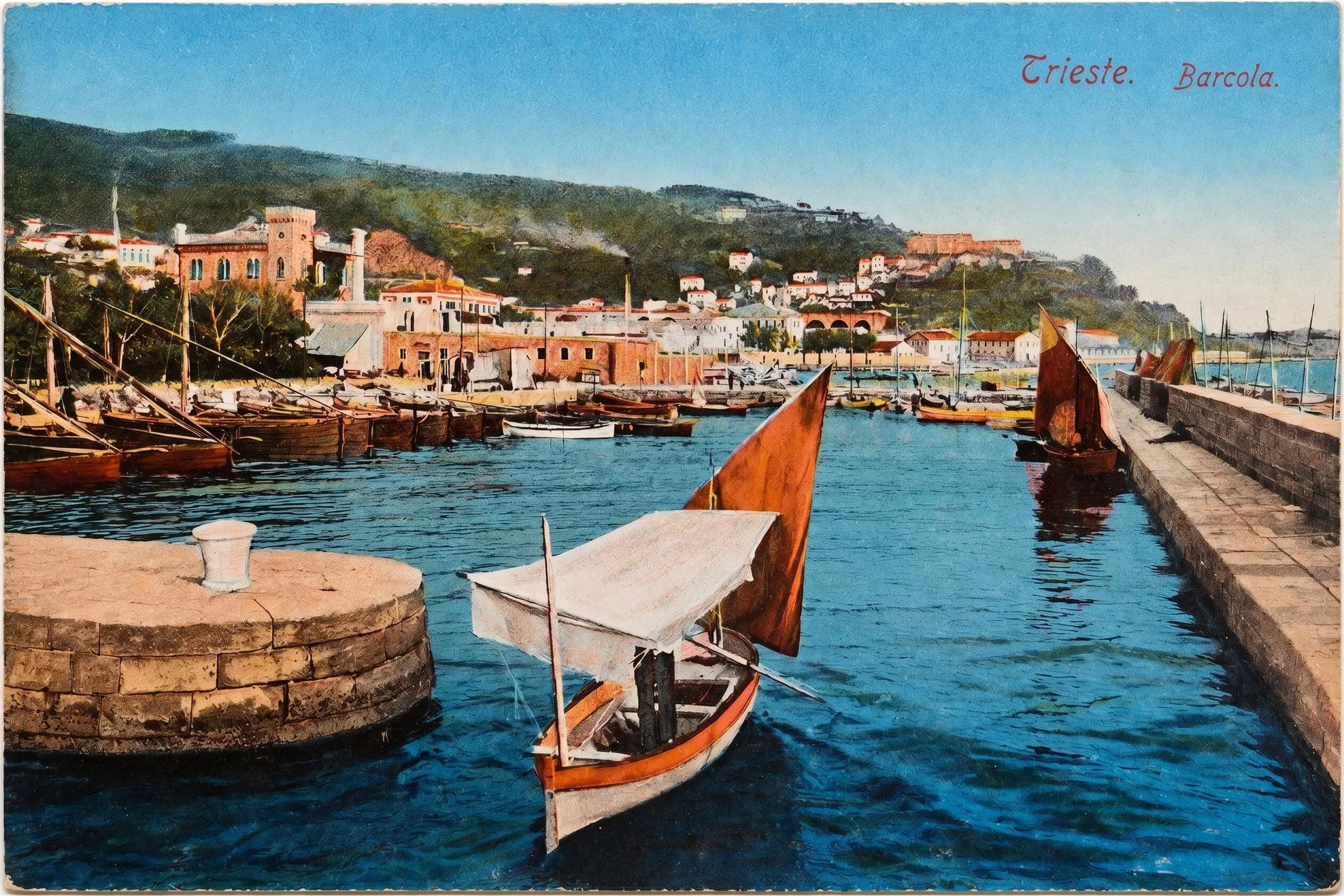The small harbour of Barcola with sailing boats