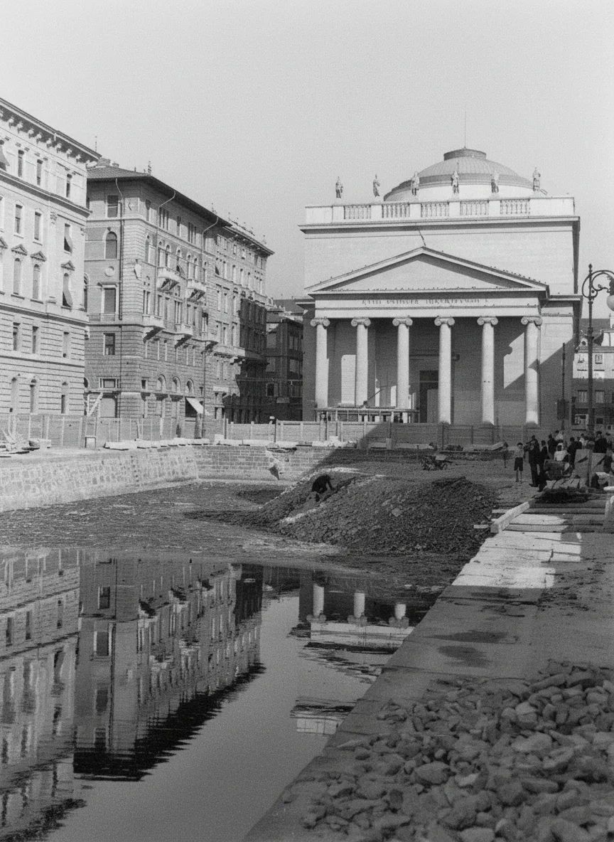 Filling in of the final stretch of the Canal Grande