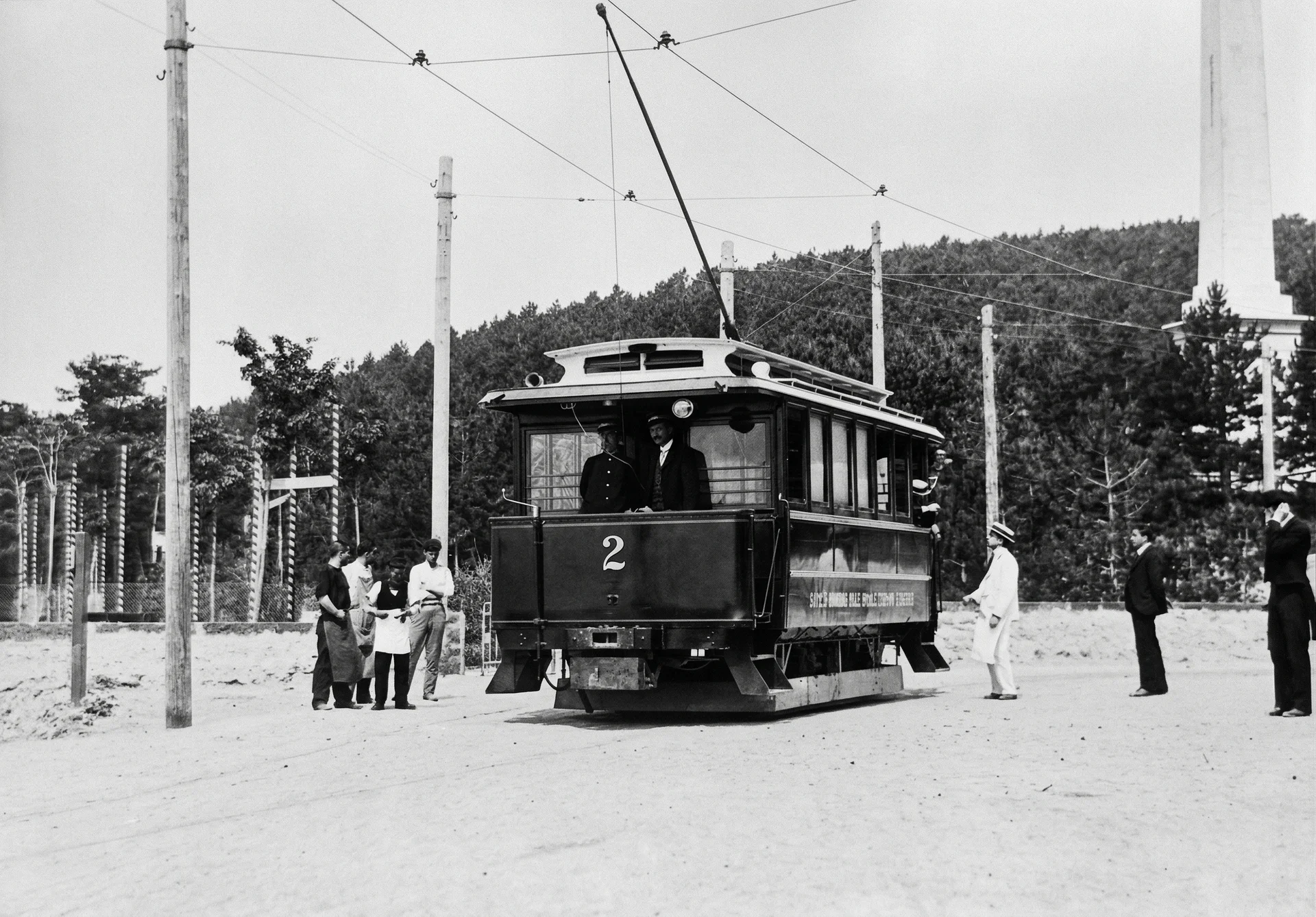 Opicina Tramway: Motor Car No. 2 at the Obelisk Heading to Opicina