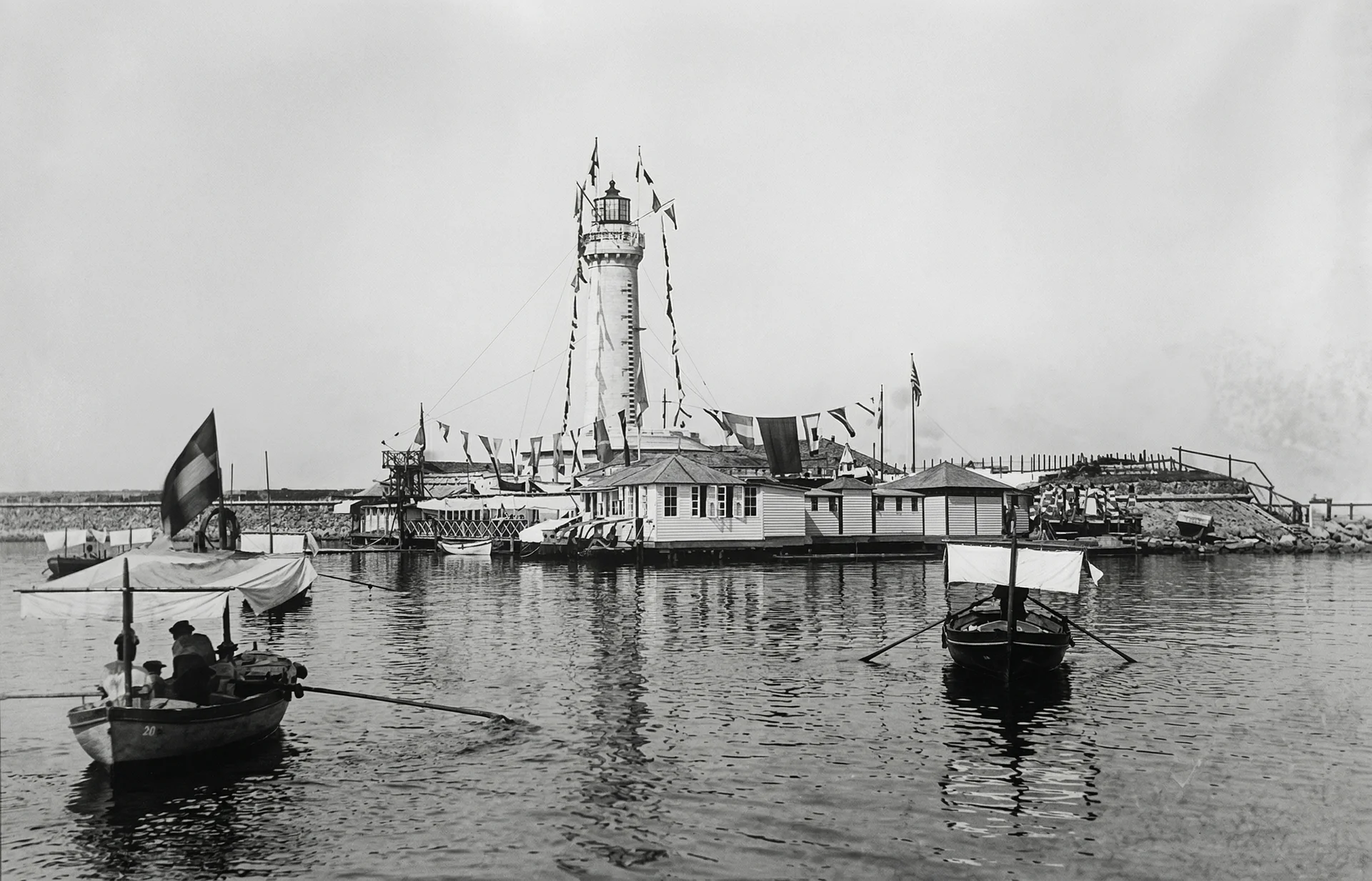 Trieste Lighthouse and Maria Bathing Establishment
