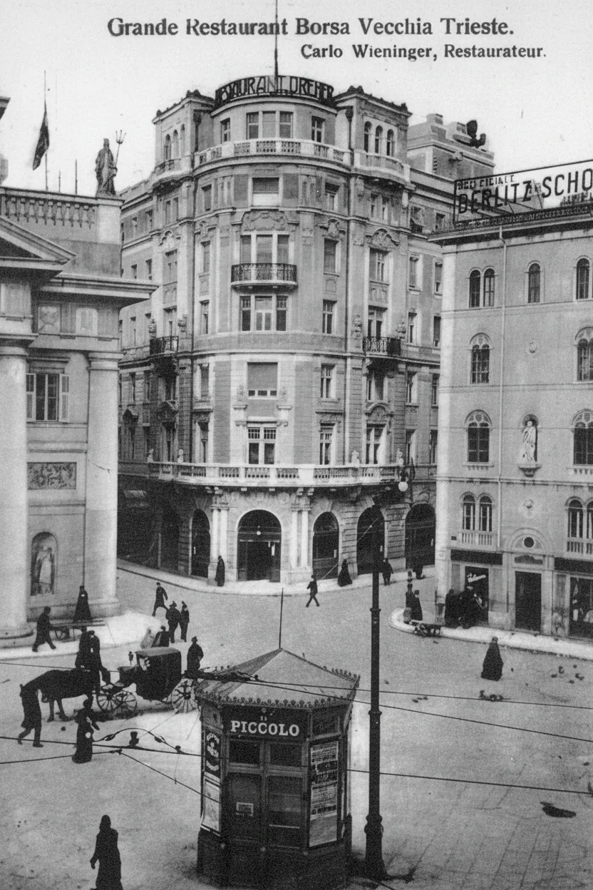 Piazza della Borsa in the early 1900s – Dreher Restaurant