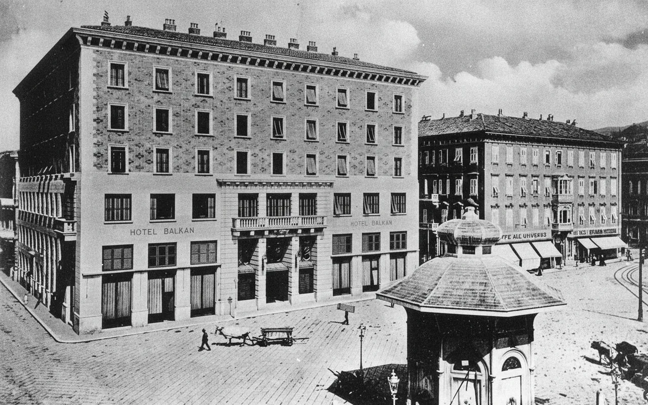 Piazza Dalmazia and the Hotel Balkan (Narodni Dom)