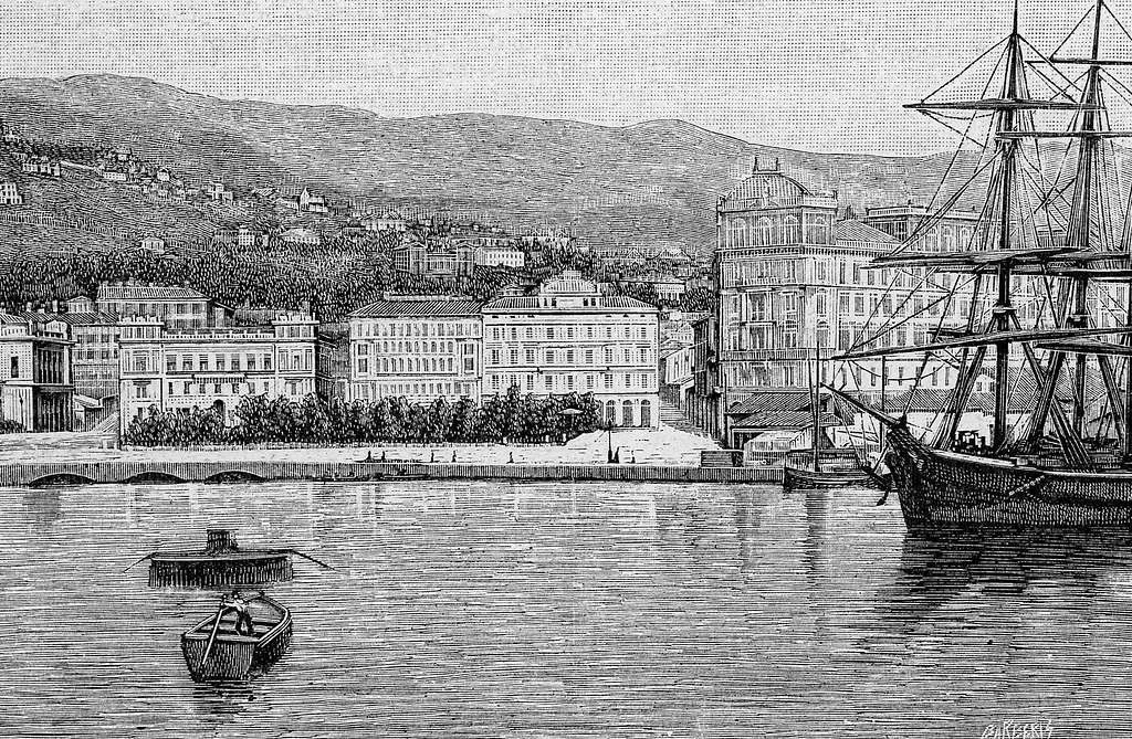 Piazza della Stazione - Woodcut