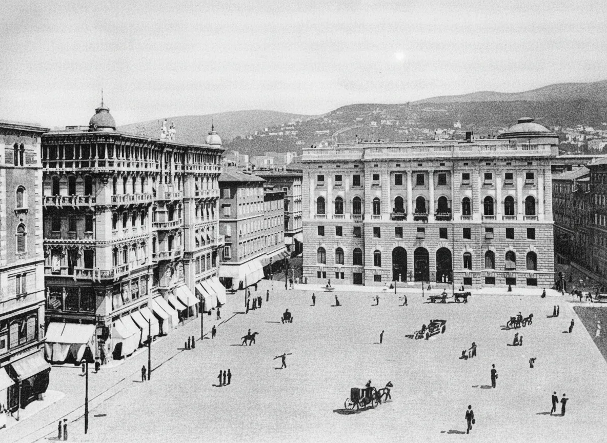 Piazza Nuova, today repubblica, still without the Palazzo della RAS