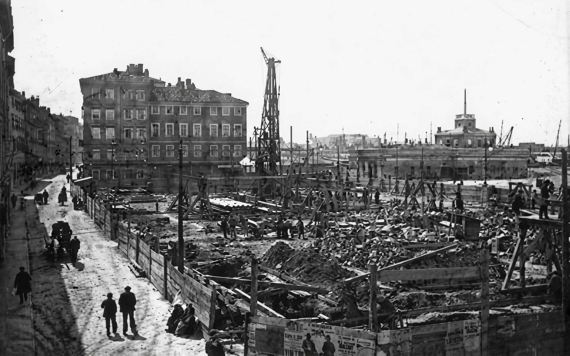 Foundation excavation of the Palace Excelsior Hotel