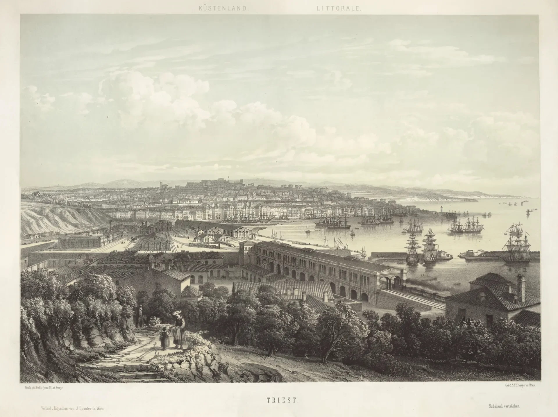 Antique Print: Panorama of Trieste and the Littoral